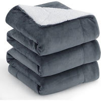 KUSCHELDECKE Sherpa Fleece 220 x 240 cm Anthrazit - Grau, Textil (220/240cm)