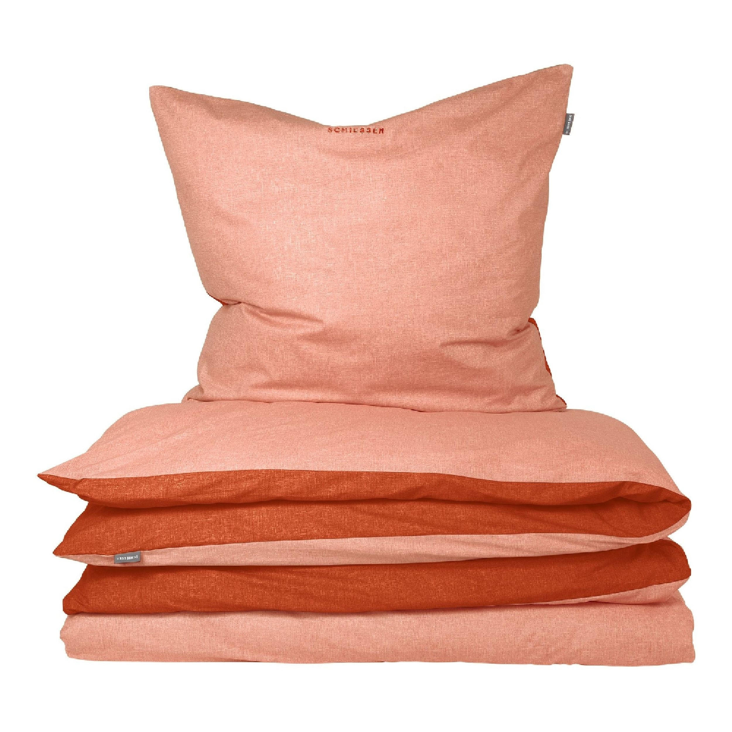 BETTWÄSCHESET Doubleface Renforcé 2-teilig 135x200 cm Terrakotta - Terracotta, Textil (135/200cm) - SCHIESSER
