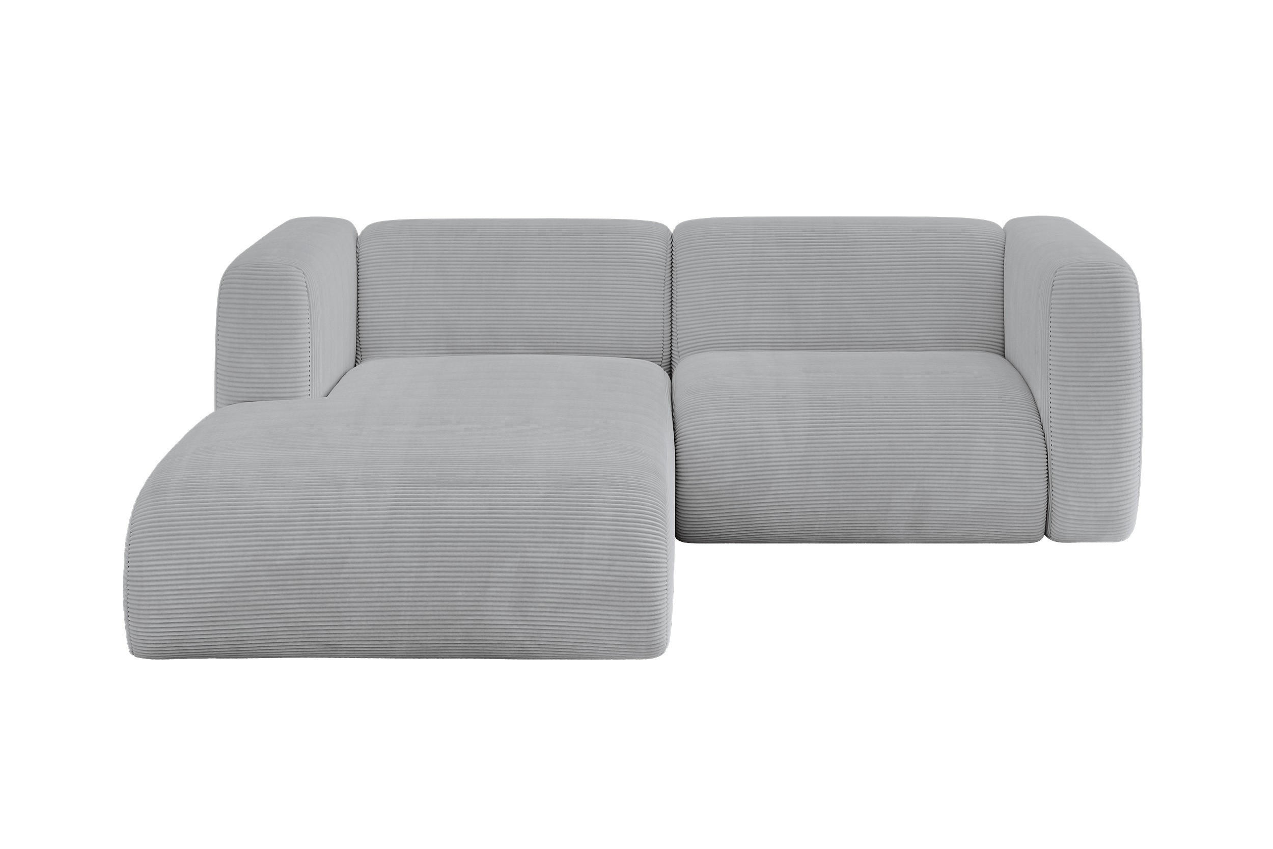 ALTDECOR ROHOVÁ SEDAČKA S LEVOU OTOMANOU MIRA-L1 227x179x89 Šedá Manšestr