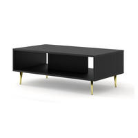COUCHTISCH Schwarz, Schwarz, Gold 90/43/60 - Schwarz, Holzwerkstoff (60/90/43cm) - RAUMHIRSCH FURNITURE