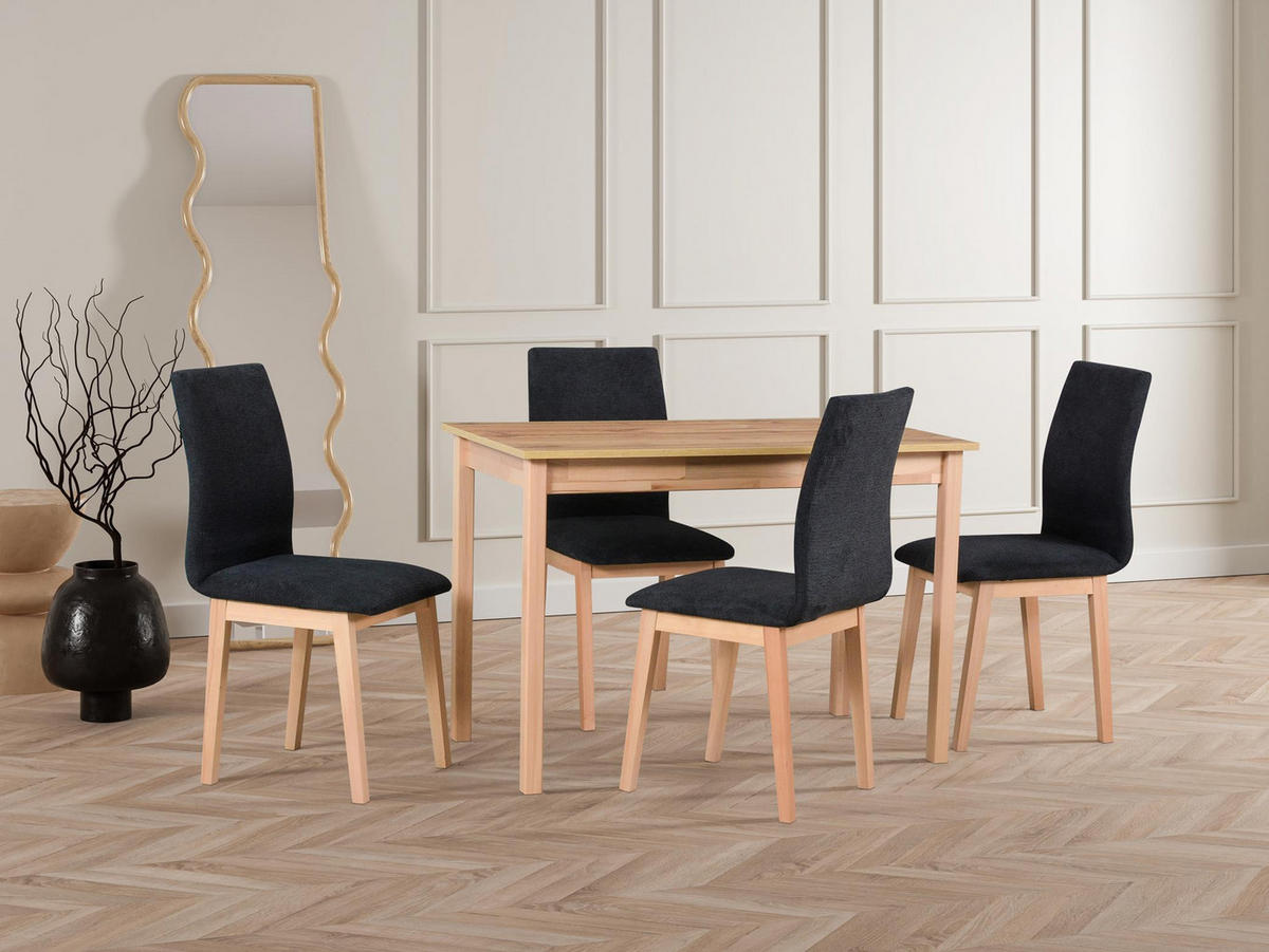 TISCH Max II Schwarz, Esstisch mit Graphit Beine - Schwarz/Graphitfarben, Holz/Holzwerkstoff (110/60/76cm) - Bettso