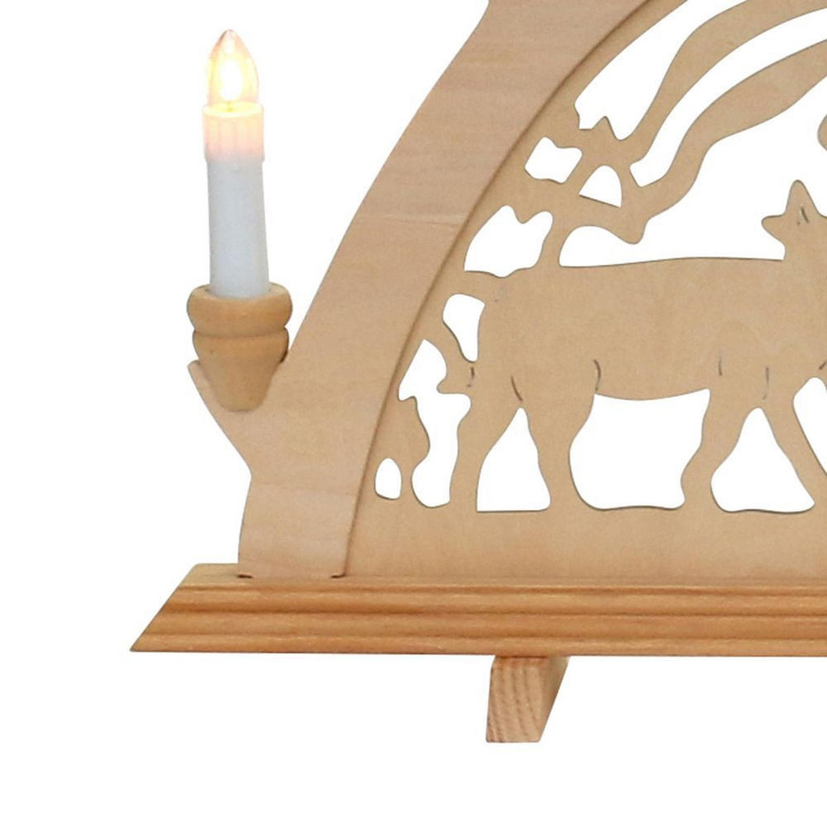 SCHWIBBOGEN Geburt 7-flammig - Multicolor, Holz (0.1/1/0.1cm) - Dekoteam24