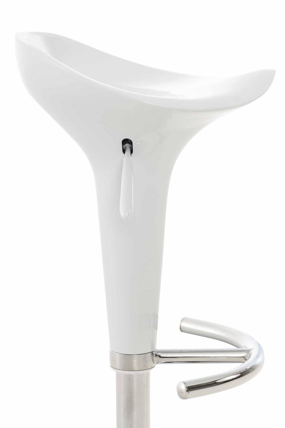 BARHOCKER Kunststoff Weiß - Chromfarben/Weiß, Kunststoff/Metall (37/87/37cm) - CLP
