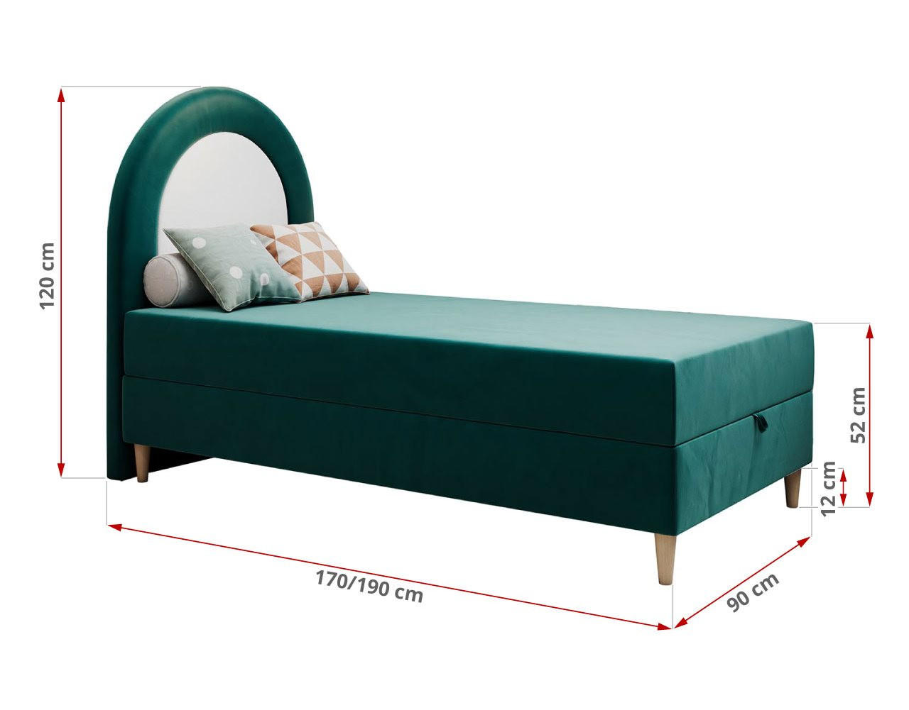 MKS Boxbett Dunkelgrün 90x180 cm