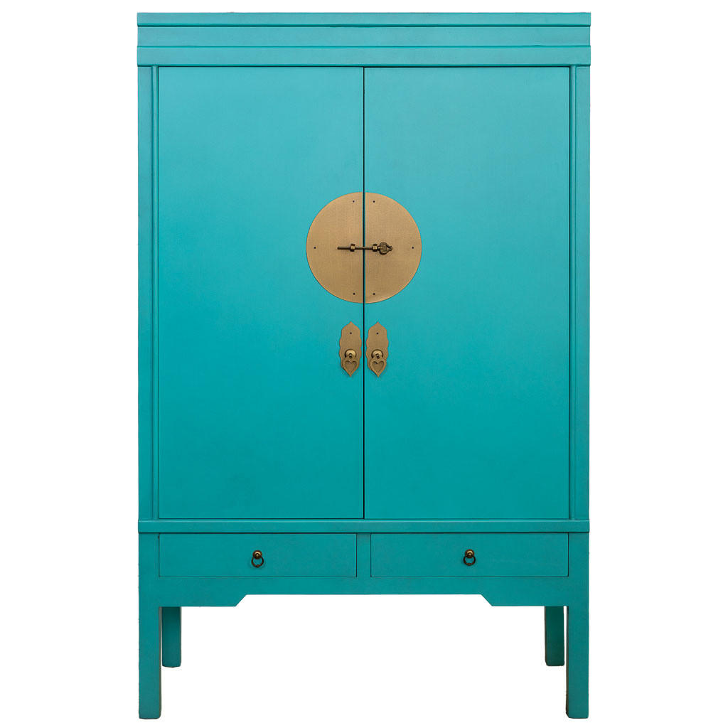 SCHRANK aus Holz 100x45x160 cm - Blau, Holz (100/160/45cm) - Wanderlust