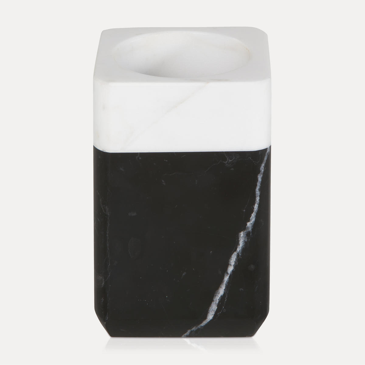 ZAHNBÜRSTENHALTER BLACK & WHITE - Schwarz, Stein (7.1/11.1/7.1cm) - MÖVE