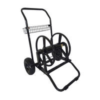SCHLAUCHWAGEN Schwarz Stahl für 60 m Schlauch - Schwarz, Kunststoff/Metall (66/94/60cm) - Relaxdays