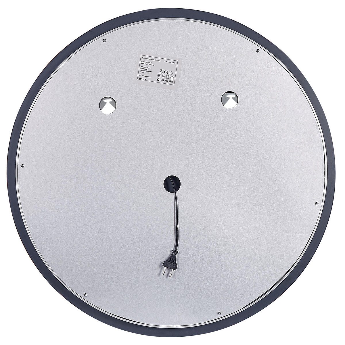 BADSPIEGEL mit LED-Beleuchtung rund 79 cm Deauville - Silberfarben, Glas (79/79/4cm) - Beliani