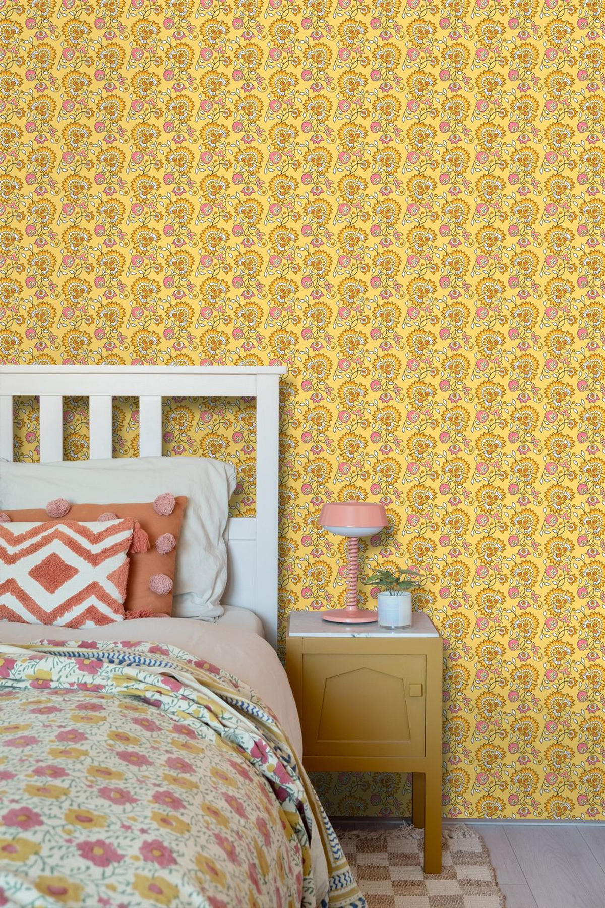 TAPETE Blumenmuster 50 x 900 cm - Gelb, Papier (50/900cm) - ESTAhome