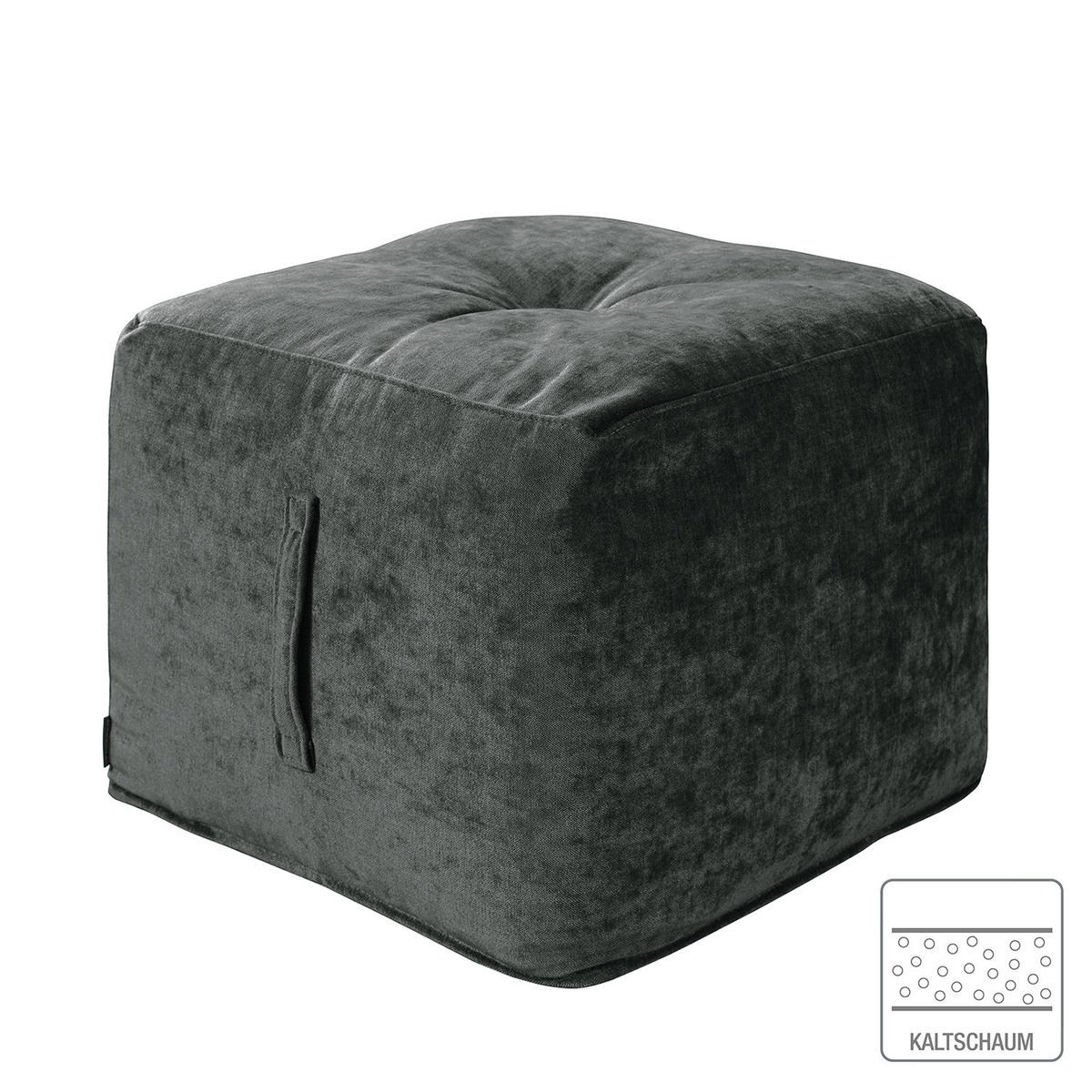 SITZWÜRFEL - Samt - Anthrazit, Textil (47/42/47cm) - home24