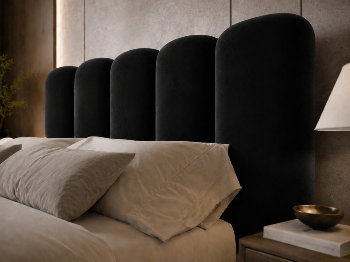 POLSTERBETT TEDDY 120x200 cm in Schwarz, gepolstertes Kopfteil, Lattenrost, Bettkasten, Velvet-Stoff - Schwarz, Holz/Textil (120/200cm) - EMLAR Home