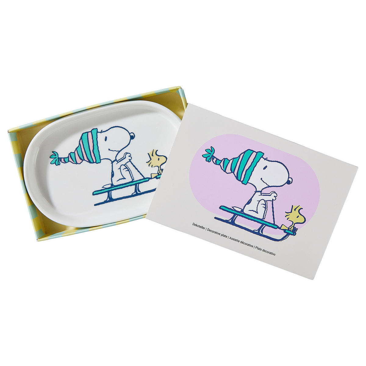 DEKOTELLER Peanuts Snoopy auf Schlitten - Weiß, Keramik (2cm) - Butlers