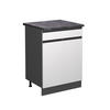 KÜCHENSCHRANK R-Line Weiß 60 cm, AP Anthrazit - Anthrazit/Weiß, Holzwerkstoff (60/81.6/60cm) - Vicco