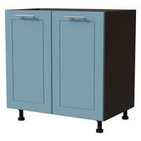 UNTERSCHRANK Bari D11/80 Lava / RAL 5024 pastellblau 80 / 50 / 82cm - Blau/Dunkelgrau, Holz/Holzwerkstoff (80/82/50cm) - Feldmann-Wohnen