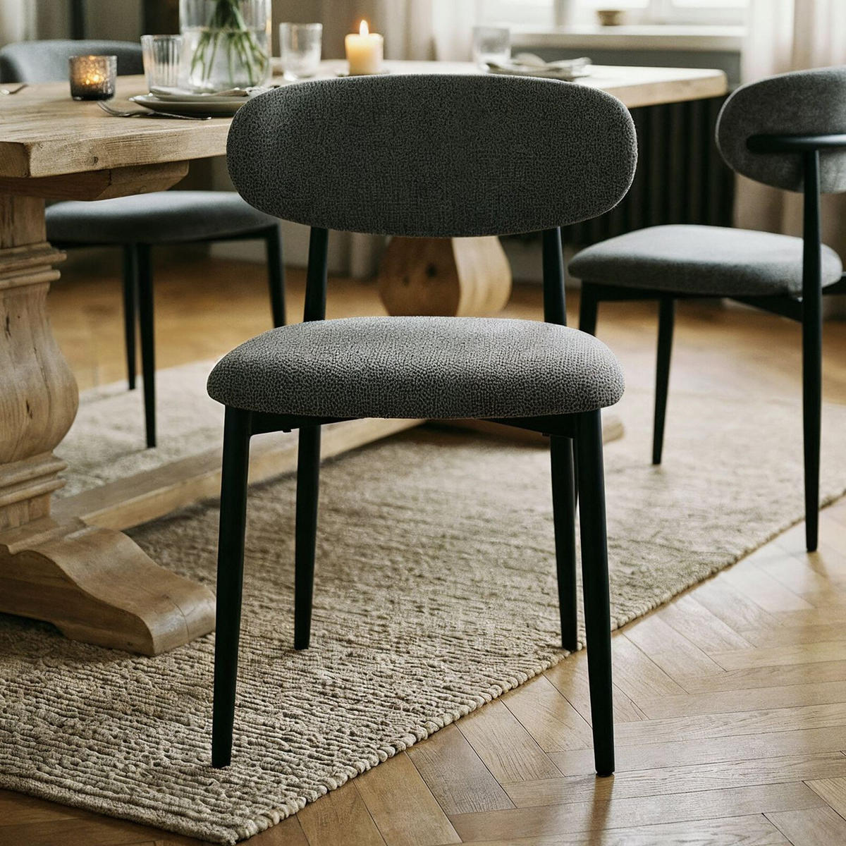 ESSZIMMERSTUHL AZUL 2er-Set grau - Grau, Textil (49/79/48cm) - IDIMEX