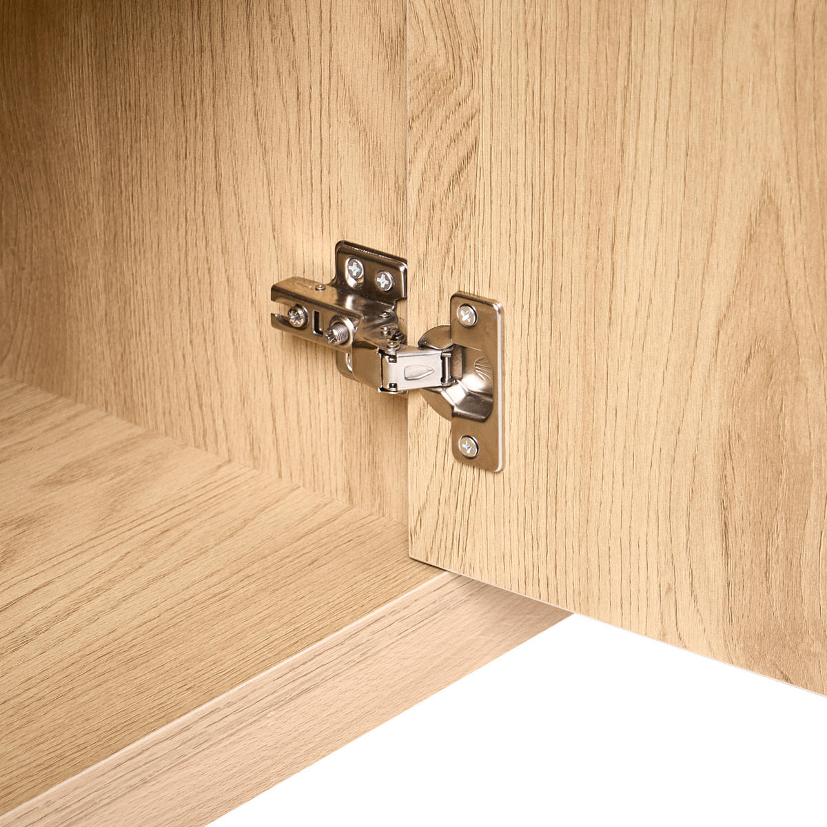 SIDEBOARD mit 2 Türen Hellbraun Moncton - Hellbraun, Holzwerkstoff (160/75/45cm) - Beliani