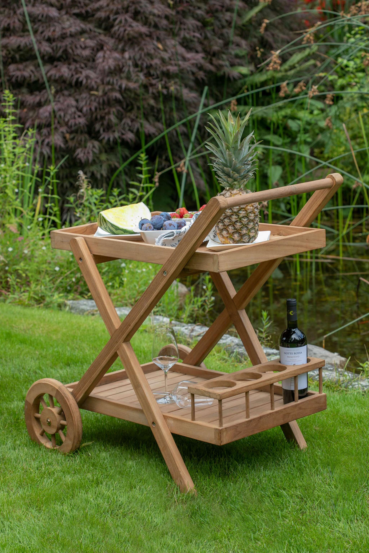 SERVIERWAGEN Chester - Naturfarben, Holz (48/83/71cm) - Mr. Deko
