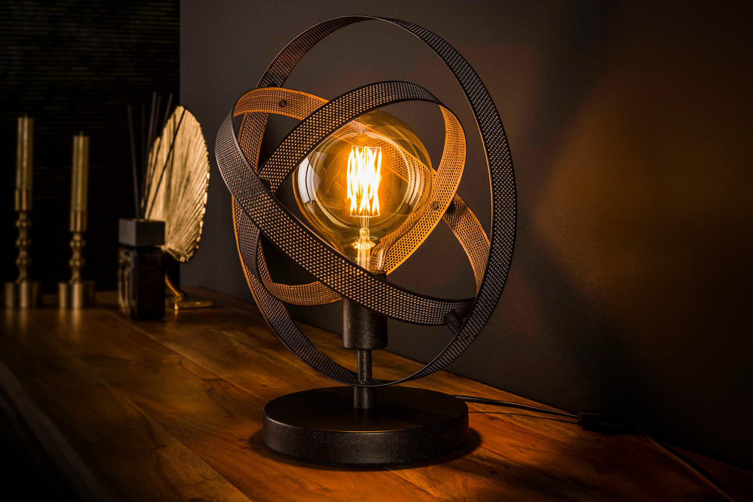 Thumbnail - Kawola Tischlampe, Schwarz, Metall, 32x38x28 cm, Lampen & Leuchten, Innenbeleuchtung, Tischlampen, Tischlampen