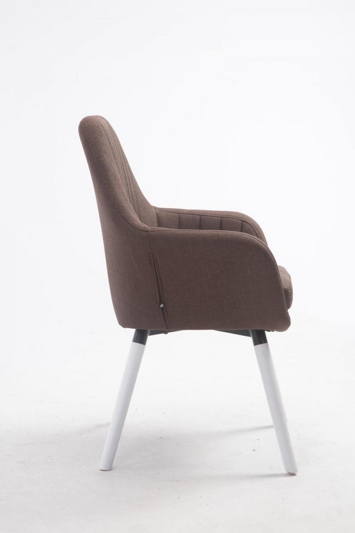 ARMLEHNENSTUHL Stoff braun - Weiß/Braun, Holz/Textil (67/93/58cm) - CLP