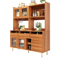 HOCHSCHRANK aus MDF in Walnussbraun mit Changhong-Glastür und Weinregal, 145/39/171 cm, Walnussbraun - Walnussfarben, Holzwerkstoff (39/171/145cm) - Redom