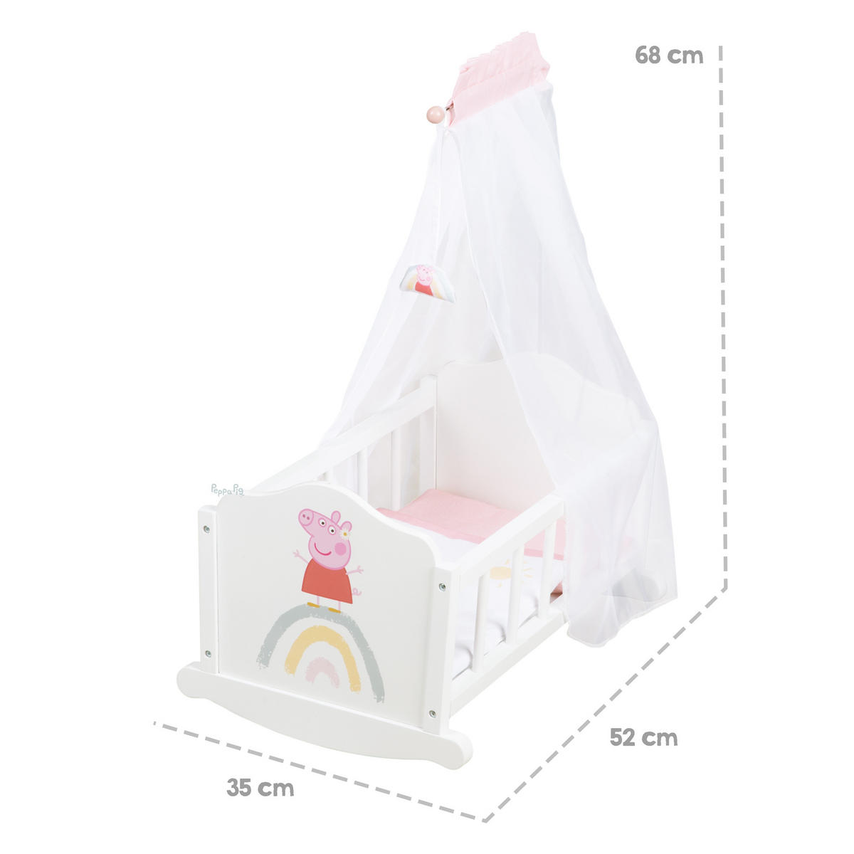 PUPPENWIEGE Peppa Pig - Weiß, Holz (35/61.5/52cm) - Roba