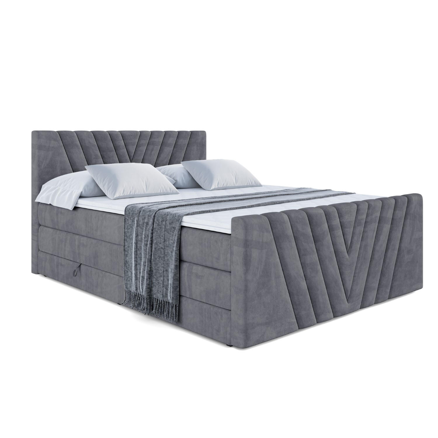 ALTDECOR POSTEL boxspring ERNINA-Z KING – 180x200 – H3/H4 – tmavě šedá