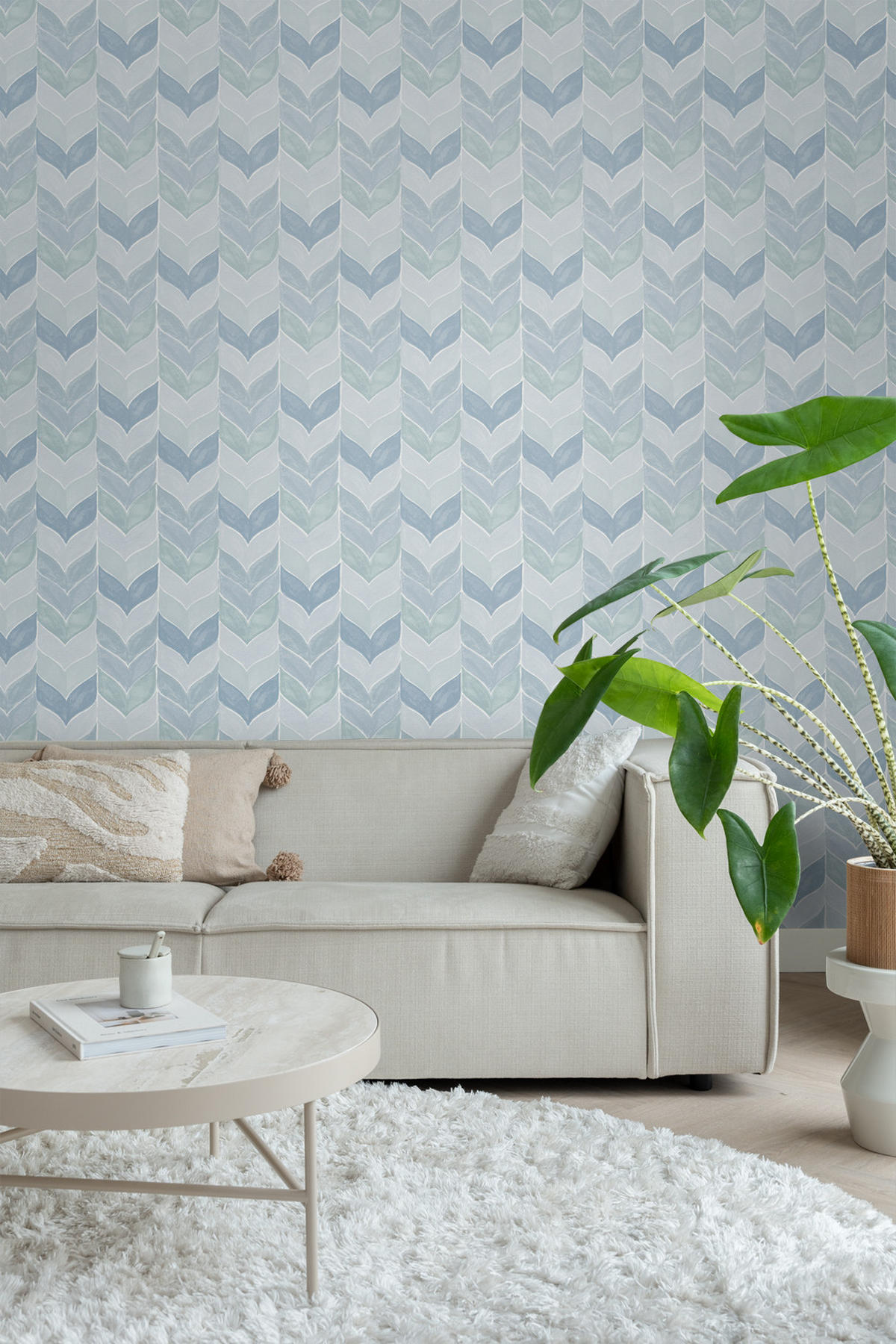 TAPETE grafisches Motiv 53 cm x 10,05 m - Blau, Papier (53/1000cm) - Sanders & Sanders