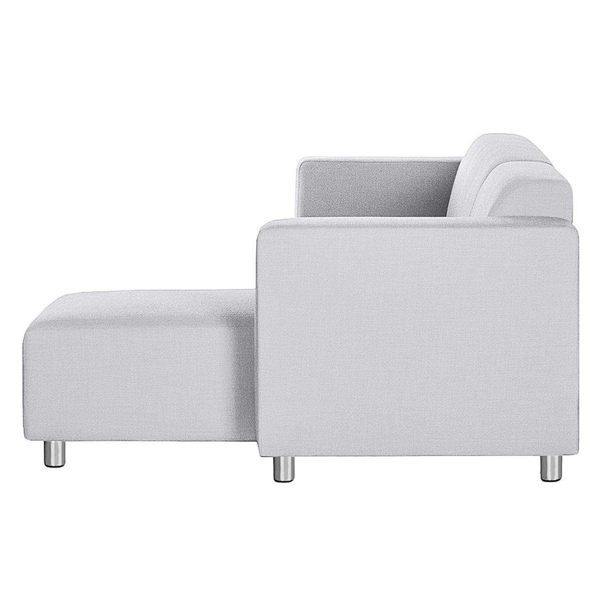 ECKSOFA mit Longchair davorstehend rechts - Webstoff - Grau - Grau, Textil (240/140cm) - home24