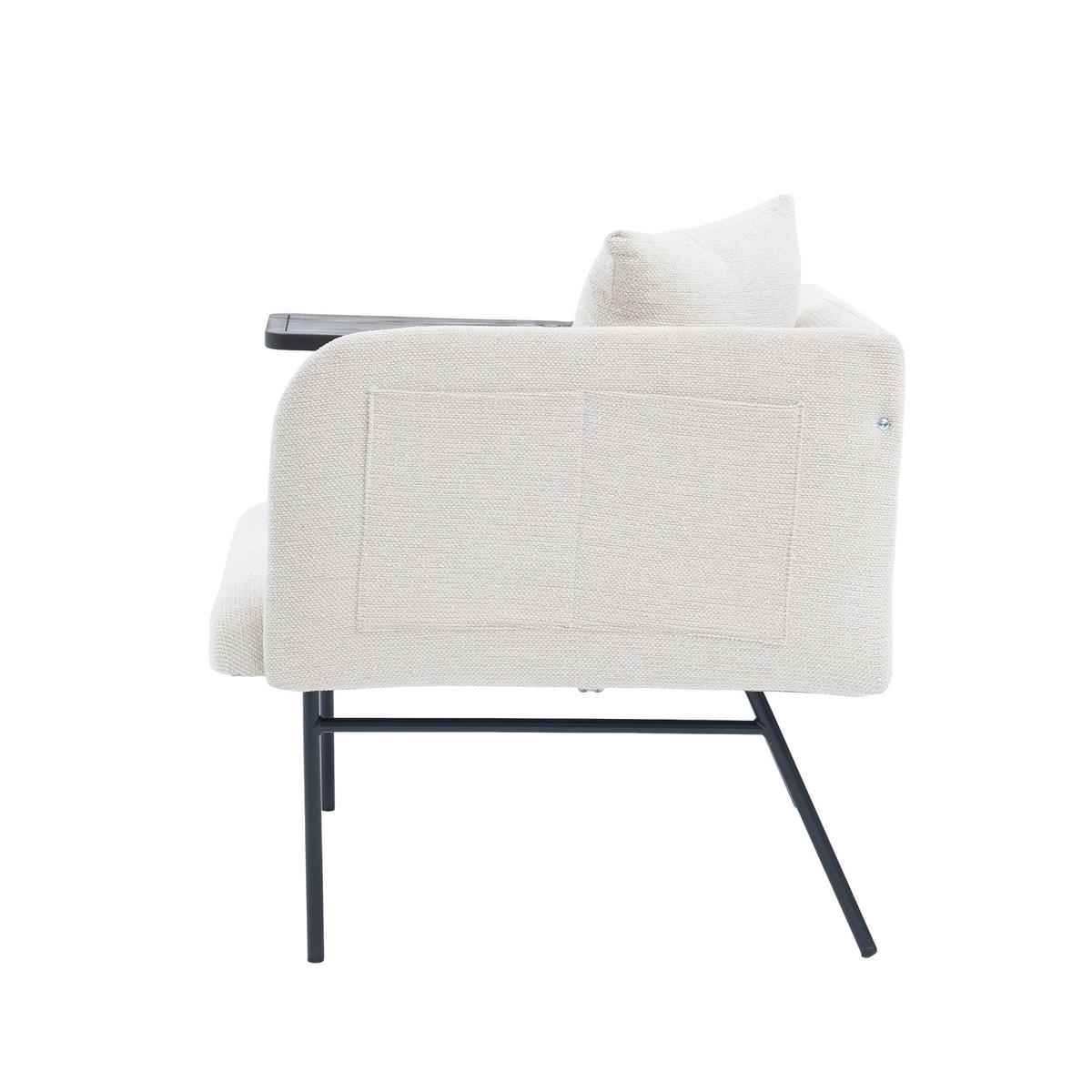 SESSEL mit Beistelltisch und zwei Staufächern, DE-42263, Beige - Beige, Metall (86/71/72cm) - ComfortXL