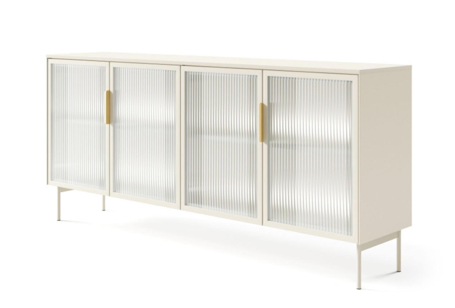 KOMMODE Kaschmir LUMIN 4 Türen LED - Gelb, Holzwerkstoff (181.3/82.6/39.3cm) - Sepro Meble