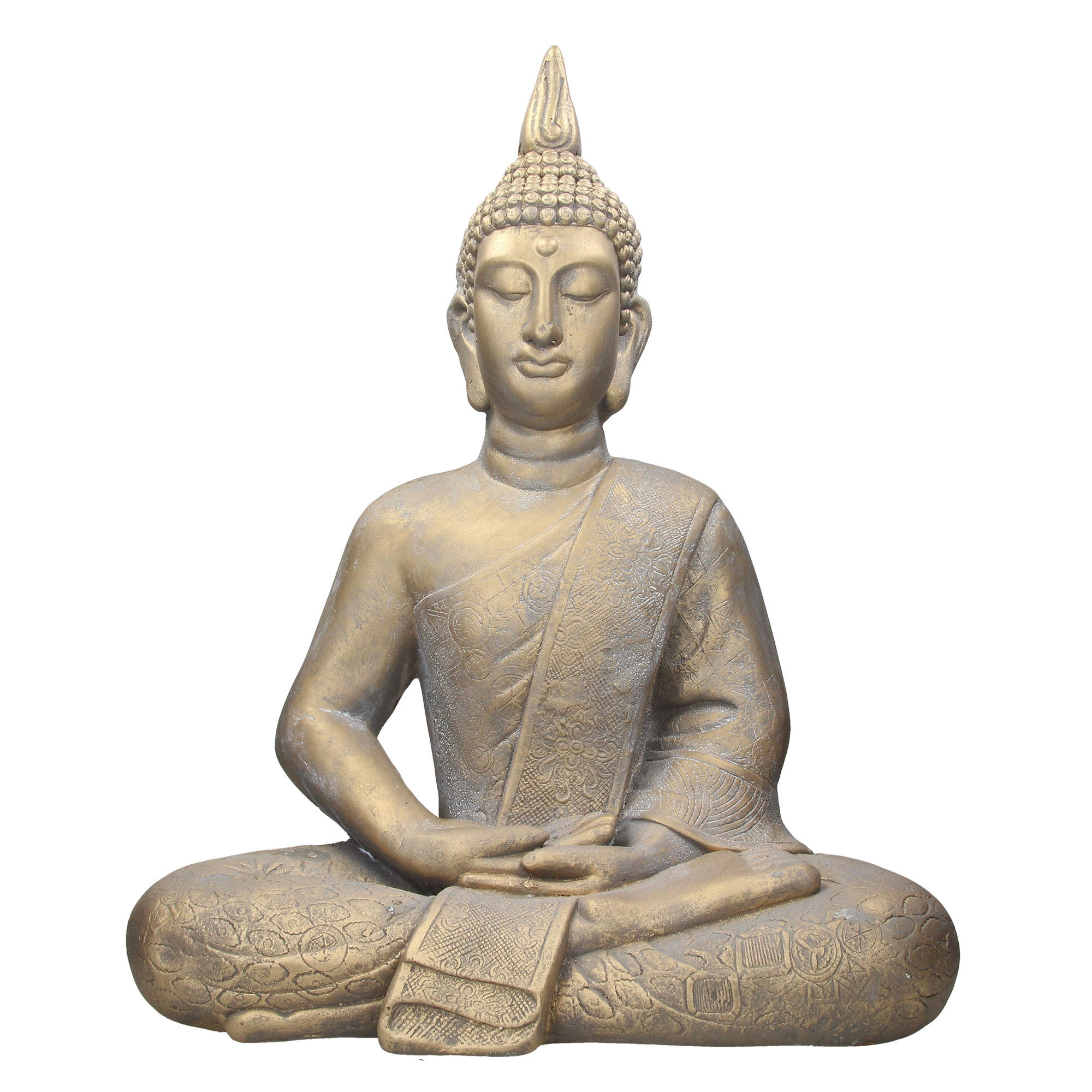 BUDDHA KOPF STATUE 63 cm - Bronzefarben, Kunststoff (29/63/52cm) - ECD-Germany