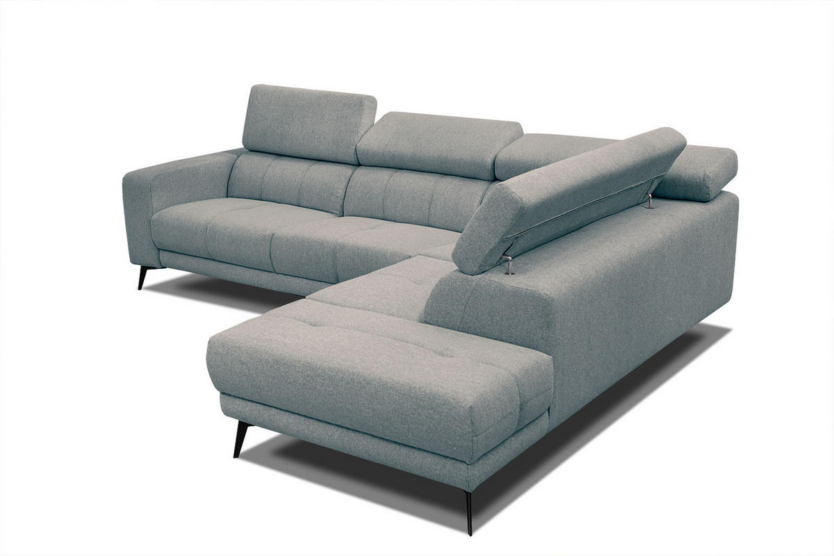ECKSOFA MORELLO 5-Sitzer, mintgrün - Schwarz/Mintgrün, Holzwerkstoff/Textil (287/228cm) - Courtois Laville