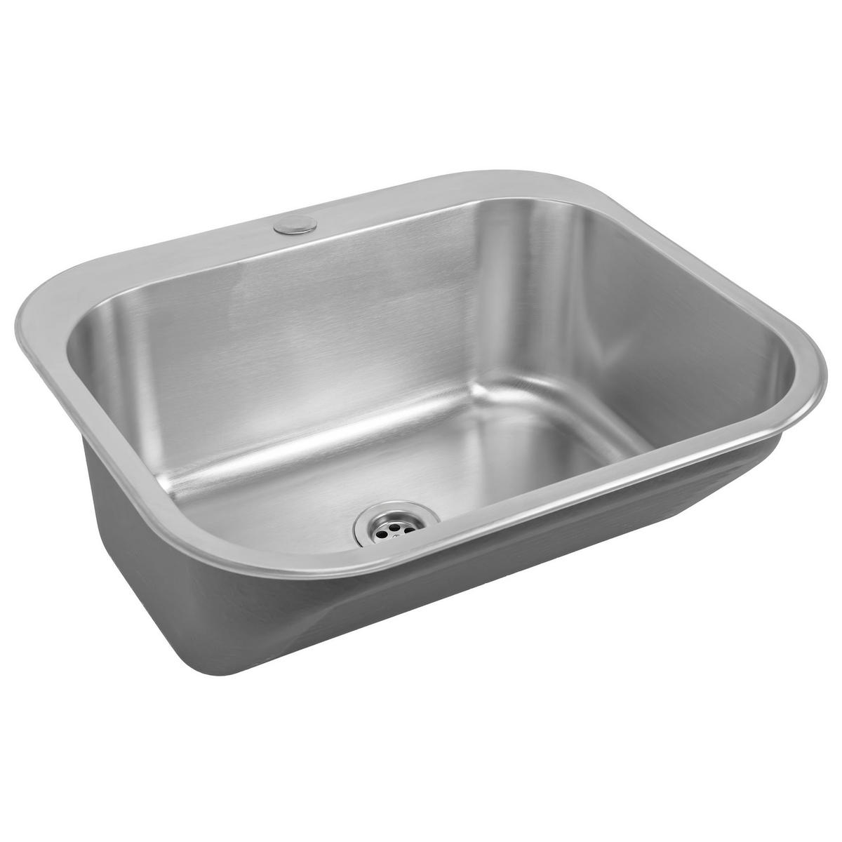 AUSGUSSBECKEN Rea 201 Gebürsteter Edelstahl ohne Küchenarmatur - Edelstahlfarben, Metall (55/21.5/50cm) - REA