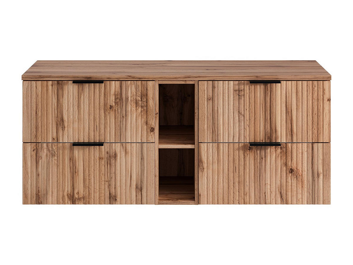 WASCHBECKENUNTERSCHRANK - 140cm x 46cm - MDF - naturfarben hell - ZEVARA - Naturfarben, Holz (140/57/46cm) - Vente-Unique