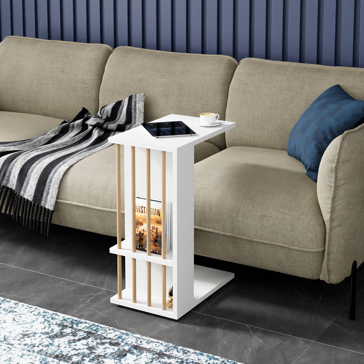 BEISTELLTISCH Siikainen - Weiß, Holzwerkstoff (29/44/65cm) - [en.casa]