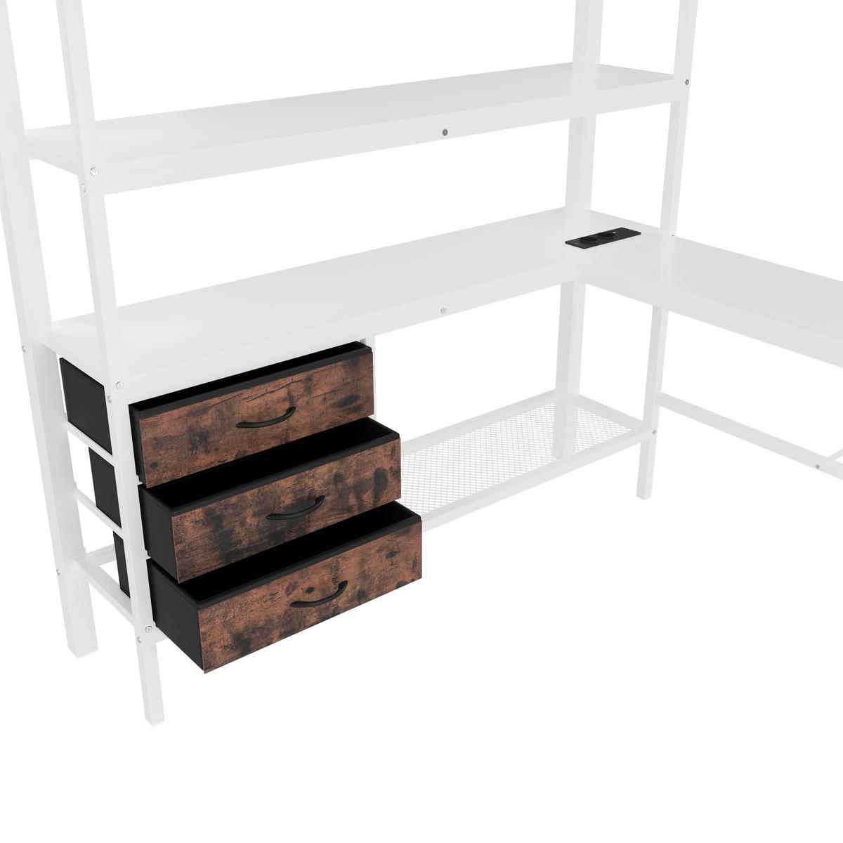 HOCHBETT 140/200 cm Weiß - Weiß, Metall - Raumix