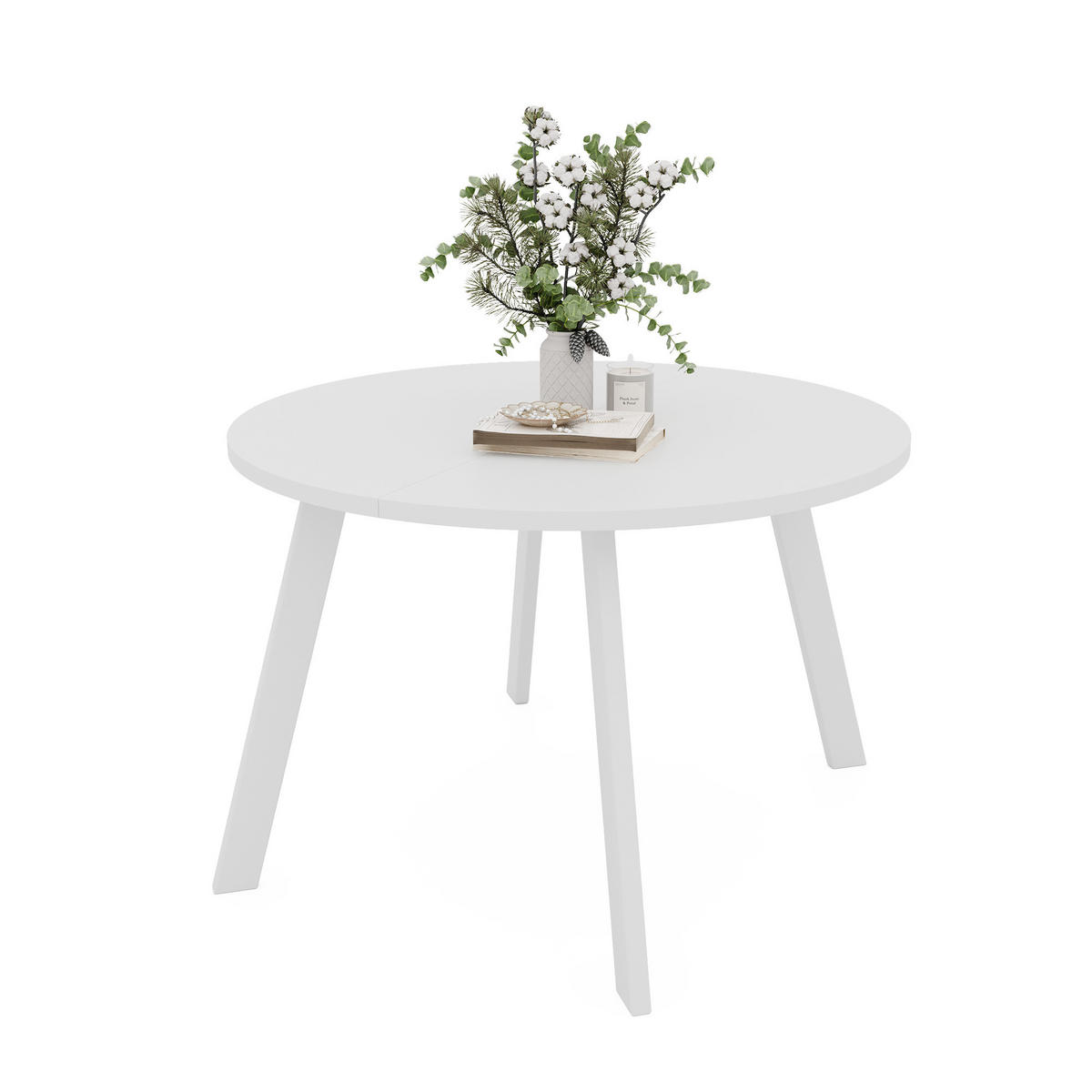TISCH Weiße Beine, MDF Tischplatte, Arktisches Weiß - Weiß, Holzwerkstoff (100/100/76cm) - Idohome