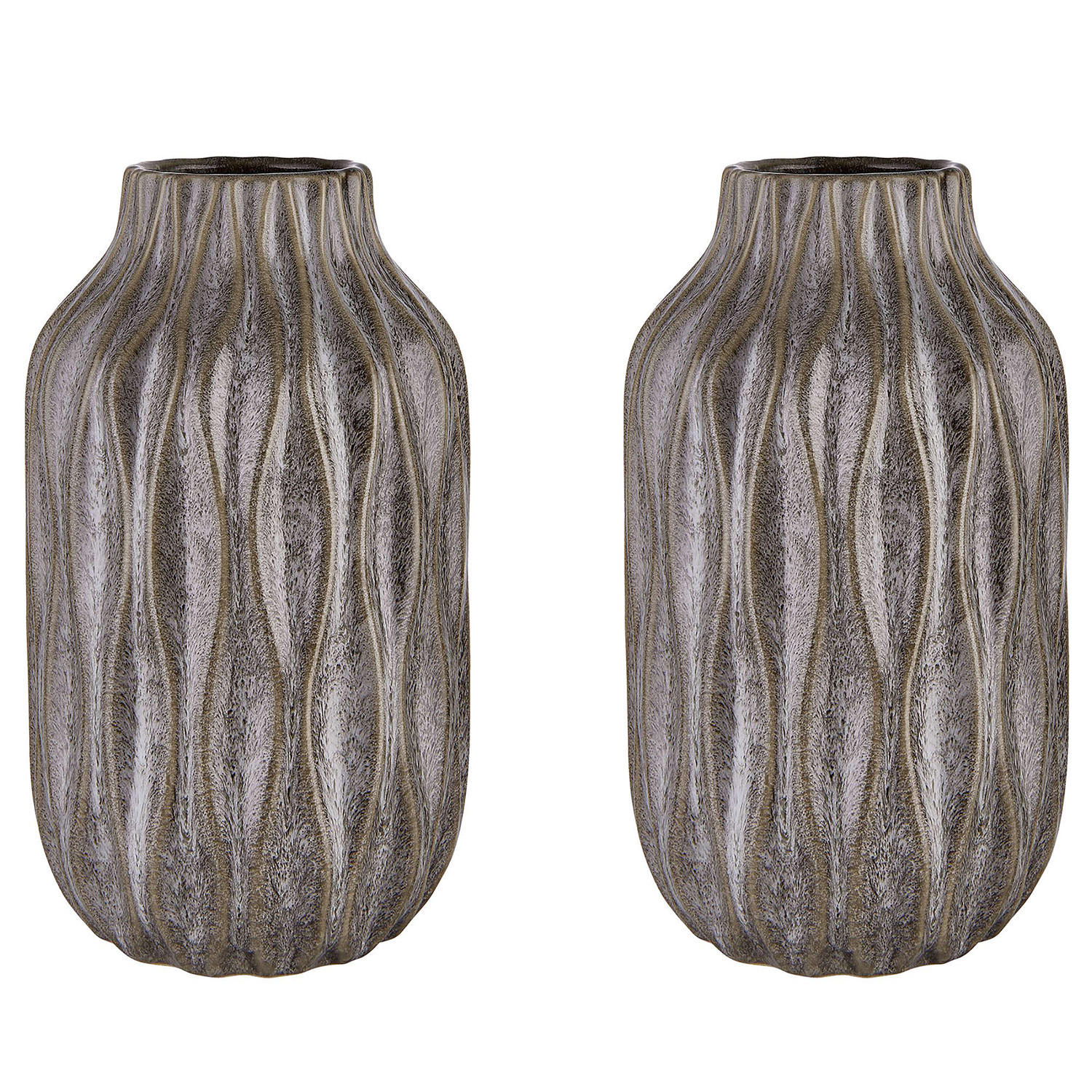 VASE (2er Set) Nordic Sea - Grau, Keramik (21cm) - BUTLERS
