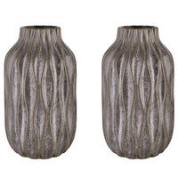 VASE (2er Set) Nordic Sea - Grau, Keramik (21cm) - BUTLERS