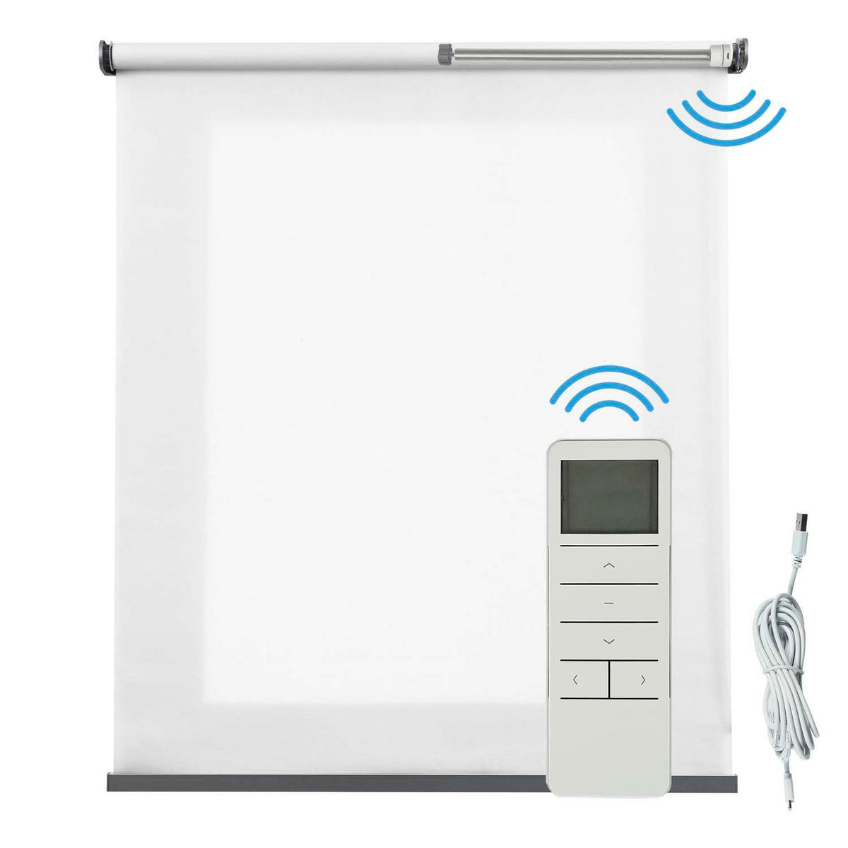 ROLLO motorisierte Weiß, 120 x 250 cm - Weiß, Kunststoff (120/250cm) - STORESDECO