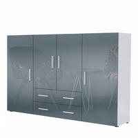 HIGHBOARD Nora Front in Grau Hochglanz - Grau, Holzwerkstoff (166/106/35cm) - Vladon