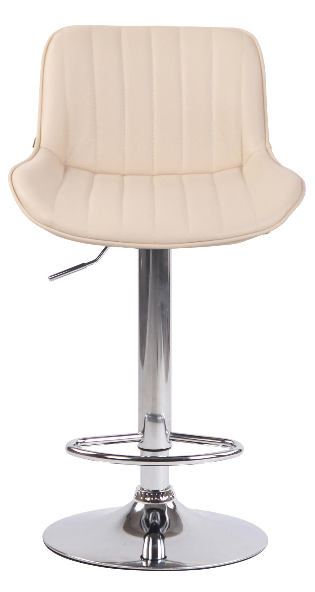 BARHOCKER Lederlook creme - Chromfarben/Creme, Textil/Metall (50/86/50cm) - CLP