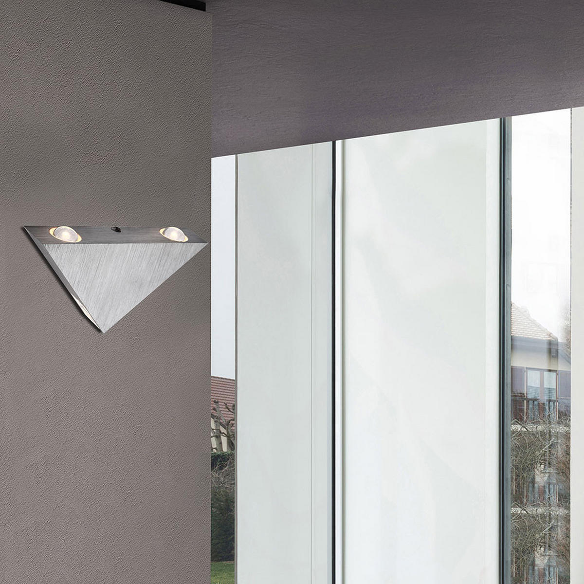 LED WANDLEUCHTE Gordon Aluminium Silber - Silberfarben, Metall (9/3/16.5cm) - Globo Lighting