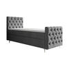 BOXBETT CHESTER PLUS P mit Matratze H3, Bonell und Topper 90x200 Monolith 92 - Grau, Textil (90/200cm) - Bedante