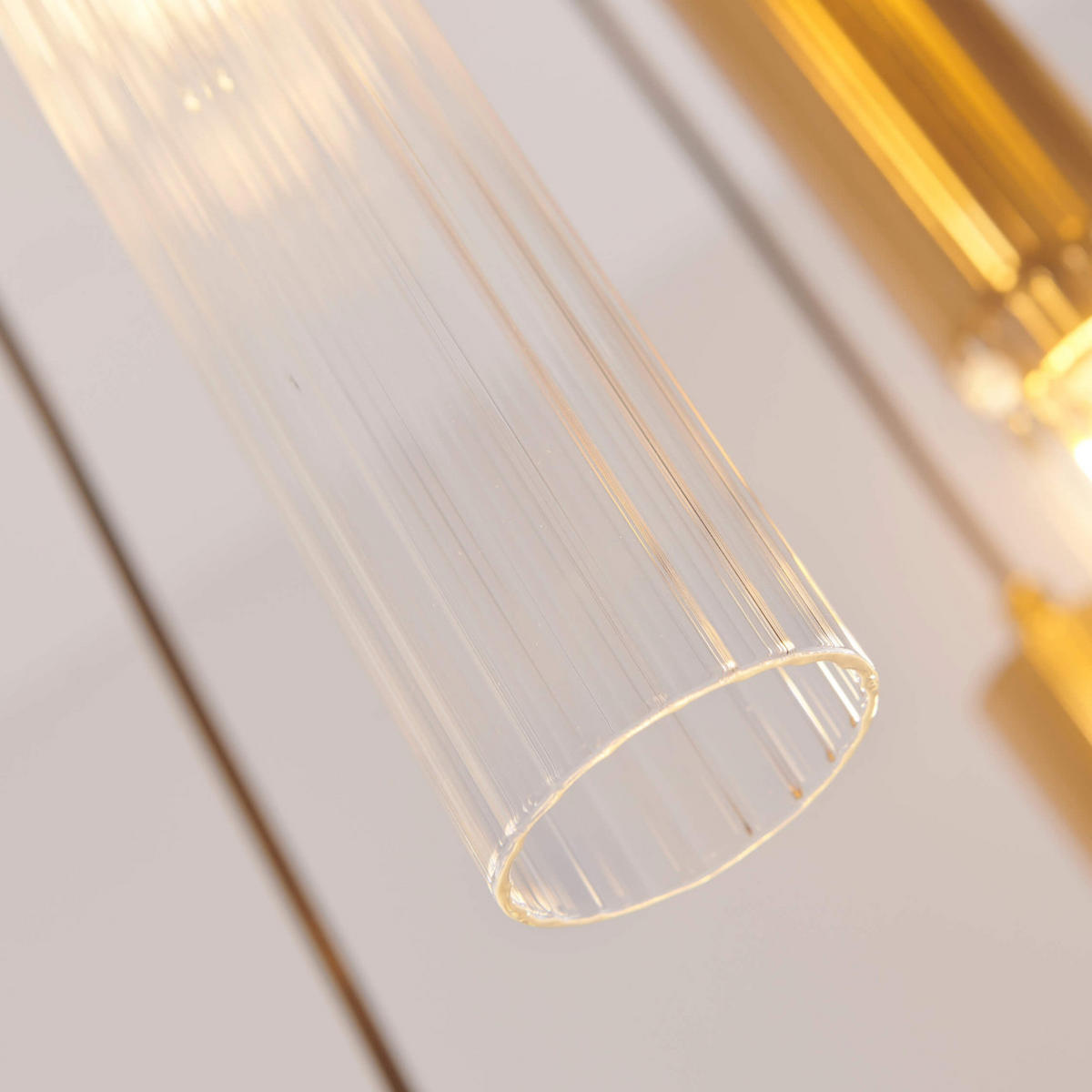 HÄNGELEUCHTE Poggio, Transparent und goldfarben, 40cm - Transparent, Glas (40/40/37.5cm) - KOSILUM