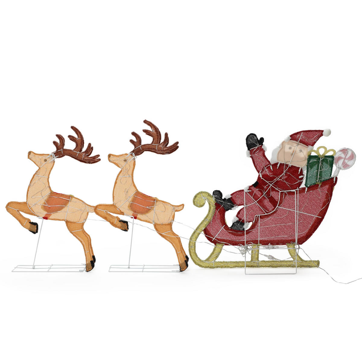 WEIHNACHTSDEKO HTHD0233 - Gelb/Rot, Textil/Metall (14/74/166cm) - Hometopia