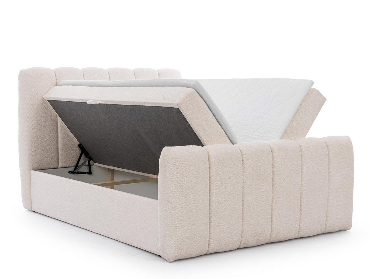 BOXBETT mit Topper und Stauraum 120x200 cm in Creme - Creme, Textil (120/200cm) - Home Collective