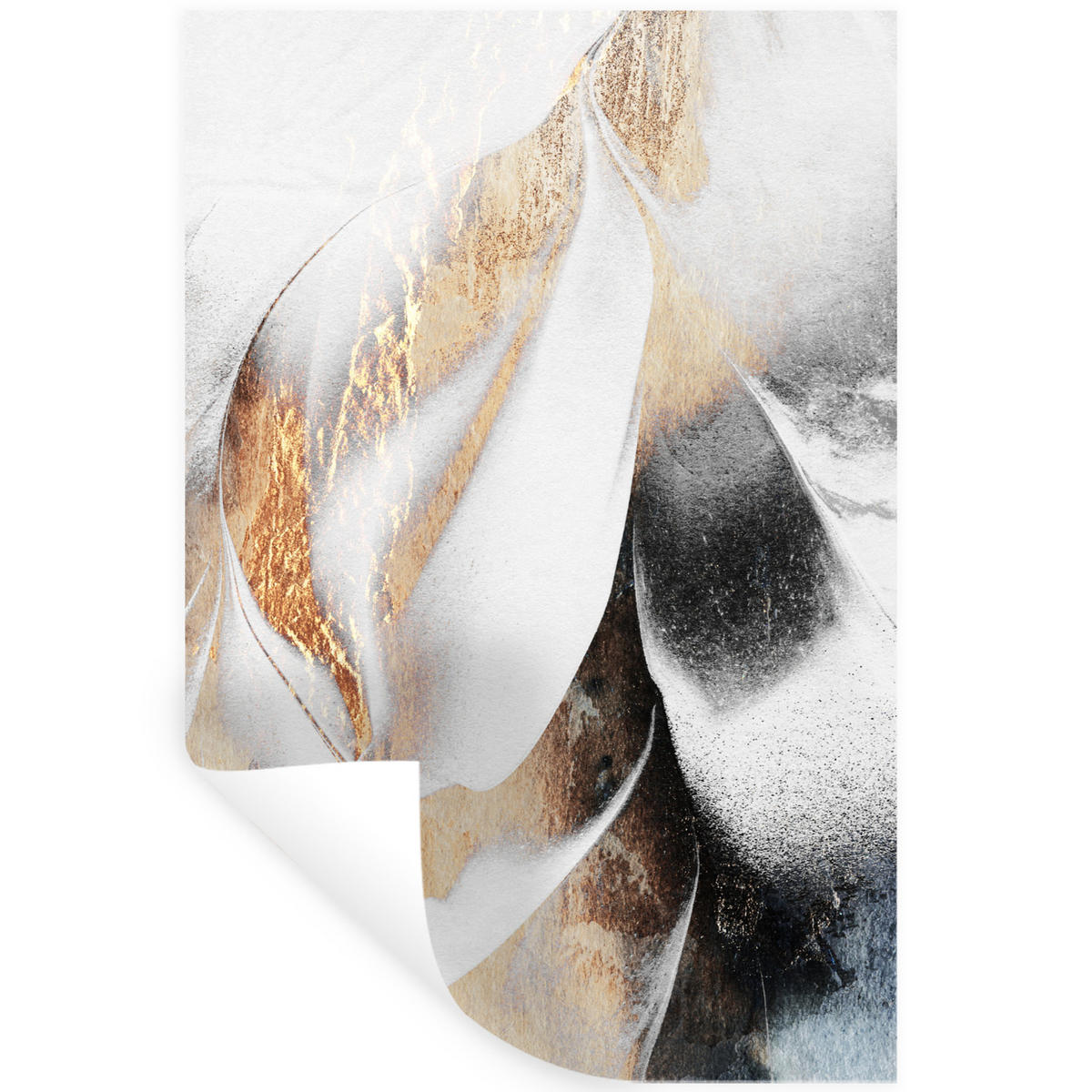 WANDTATTOO Luxus - Abstrakt - Gold - Weiß 40x60 cm - Goldfarben, Kunststoff (40/60/0.1cm) - MuchoWow