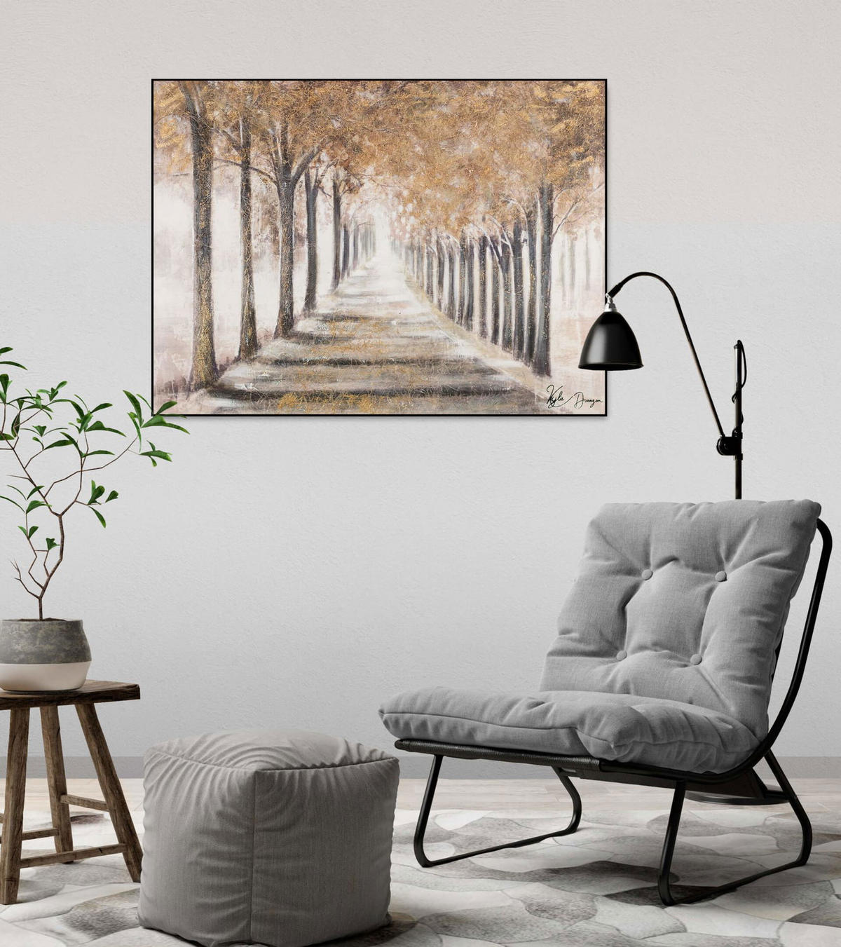 ACRYLBILD HANDGEMALT 100/75 cm - Beige, Holz/Textil (100/75cm) - KUNSTLOFT