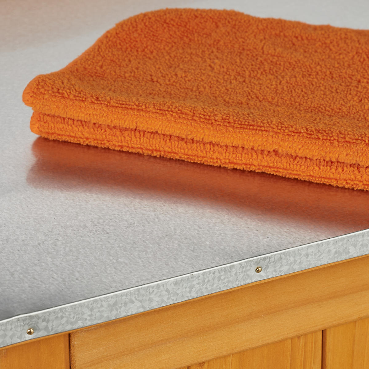PFLANZTISCH - Orange, Holz/Metall (47/94/94cm) - Relaxdays